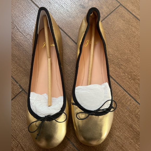 Gold Ballet Flats - Picture 1 of 3